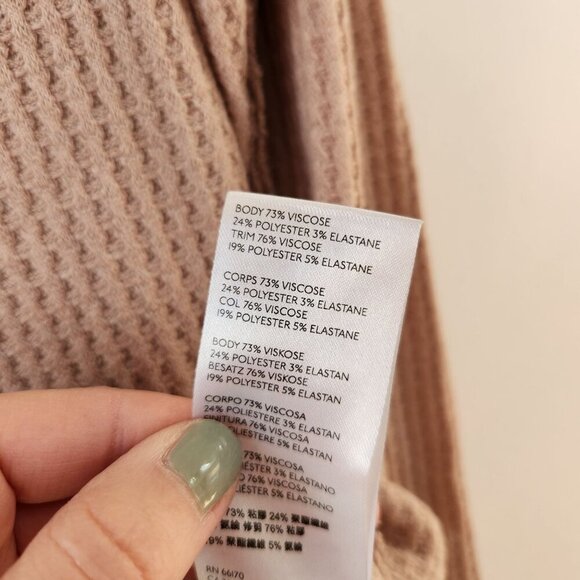 We The Free People North Shore Pink Thermal Tunic Top Waffle Knit Women's S - Picture 9 of 10